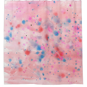 Roze en blauwe Waterverf-schoeisel Douchegordijn