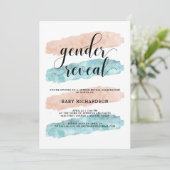 Roze en blauwe Waterverf | Seksfeest Kaart (Staand voorkant)