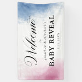 Roze en blauwe Waterverf Spandoek (Verticaal)