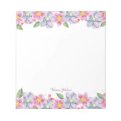 Roze en blauwe Waterverf ventilatorgrens Notitieblok (Voorkant)