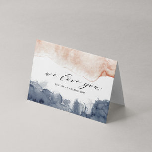 Roze en Blauwe Waterverf Wassen Moederdag Kaart