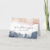 Roze en Blauwe Waterverf Wassen Moederdag Kaart (Voorkant)