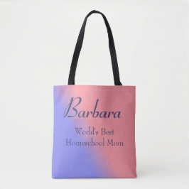 Roze en Blauwe Wereld beste Homeschool Mam Tote Bag