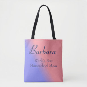 Roze en Blauwe Wereld beste Homeschool Mam Tote Bag
