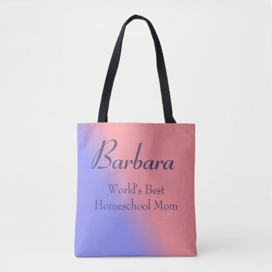 Roze en Blauwe Wereld beste Homeschool Mam Tote Bag (Voorkant)