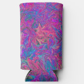 Roze en blauwe wervelingen Abstracte kunst Seltzer Blikjeskoeler (Voorkant)