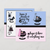 Roze en Blauwe Wieg Gender Reveal Party Kaart (Voorkant / Achterkant)