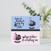 Roze en Blauwe Wieg Gender Reveal Party Kaart (Staand voorkant)