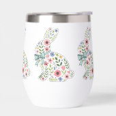 Roze en blauwe wilde bloemen Paashaas (Links)