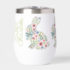 Roze en blauwe wilde bloemen Paashaas