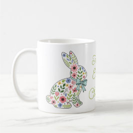 Roze en blauwe wilde bloemen Paashaas Koffiemok