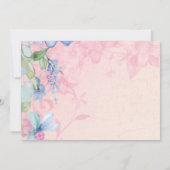  roze en blauwe wilde bloemen RSVP Kaart (Achterkant)