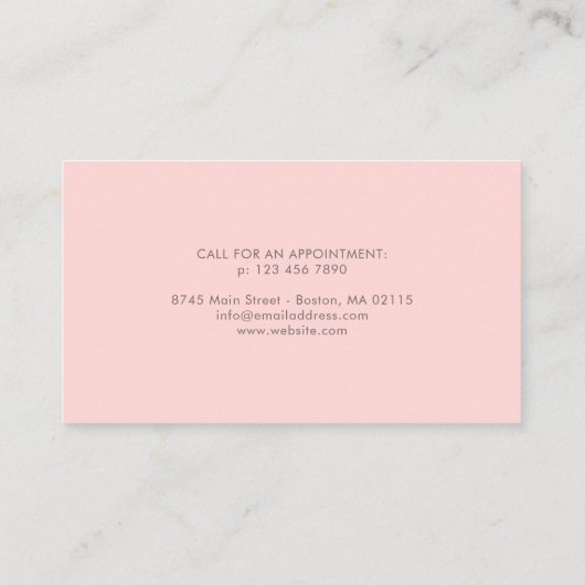 Roze en blauwe wilde bloemen visitekaartje (Achterkant)