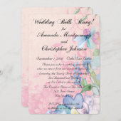 roze en blauwe wilde bloemen Weddenschappen Kaart (Voorkant / Achterkant)