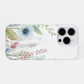 Roze en Blauwe Wildflower iPhone Hoesje (Achterkant horizontaal)