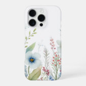 Roze en Blauwe Wildflower iPhone Hoesje (Achterkant)