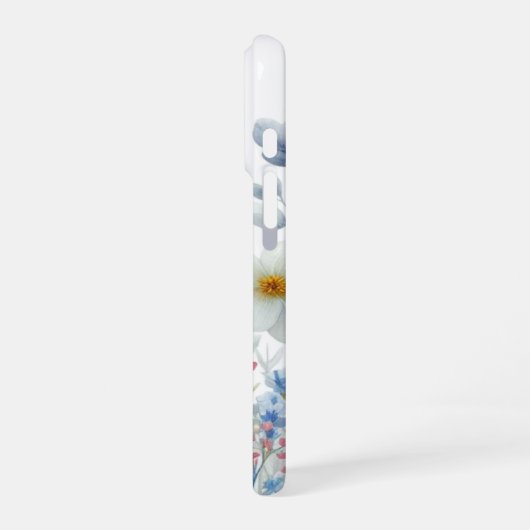 Roze en Blauwe Wildflower iPhone Hoesje (Linkerkant)