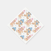 Roze en Blauwe Winter Peperkoek Geslacht Reveal Servet (Hoek)