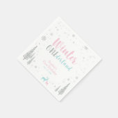 Roze en blauwe wintermeisjes servet (Hoek)