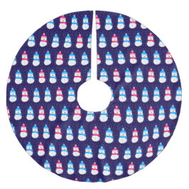 Roze en blauwe wintersneeuwpoppen kerstboom rok