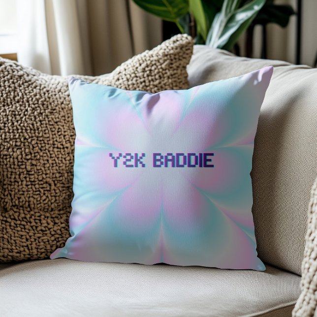 Roze en Blauwe Y2K Baddie Worp Kussen (Creator heeft geüpload)