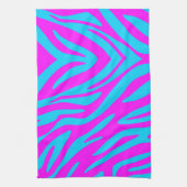 Roze en blauwe Zebra Abstract Theedoek (Verticaal)