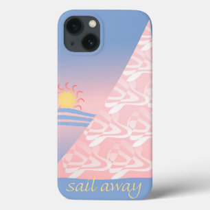 Roze en blauwe zee weg iPhone 13 hoesje