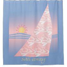 Roze en blauwe zee weg