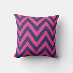 Roze en blauwe ZigZag strepen Chevron patroon Kussen