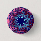 Roze en Blauwe Zonneburst Ronde Button 3,2 Cm (Voorkant)