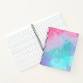 Roze en Blauwgroen Abstracte Waterverf notebook Notitieboek (Binnen)