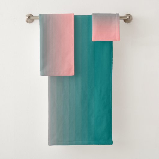 Roze en Blauwgroen Bad Handdoek (Insitu)