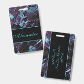 Roze en Blauwgroen Bagagelabel met afneembare stij Badge (Front & Back)