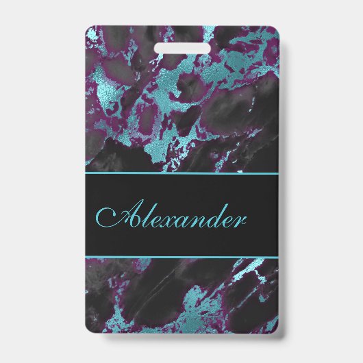 Roze en Blauwgroen Bagagelabel met afneembare stij Badge (Front)