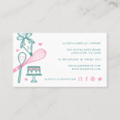 Roze en Blauwgroen bakkerij- en kookartikelen Visitekaartje (Achterkant)