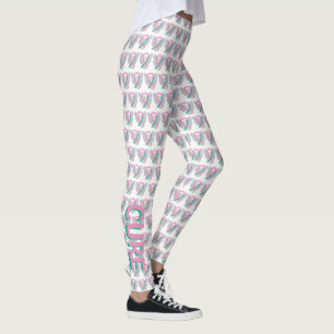 Roze en Blauwgroen bewustwording Ribbon Angel-Legg Leggings