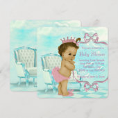 Roze en Blauwgroen blauw Afrikaans-Amerikaans Baby Kaart (Voorkant / Achterkant)