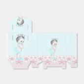 Roze en Blauwgroen Blauw Baby shower Bedankdoosjes (Uitgevouwen)