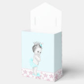 Roze en Blauwgroen Blauw Baby shower Bedankdoosjes (Geopend)