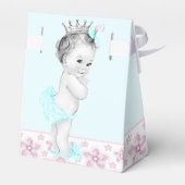 Roze en Blauwgroen Blauw Baby shower Bedankdoosjes (Achterkant)