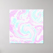 Roze en Blauwgroen blauw zwemmen Canvas Afdruk (Voorkant)