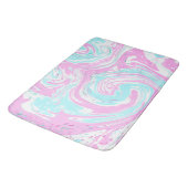 Roze en Blauwgroen blauwe Snoep van katoen Badmat (Gekanteld)
