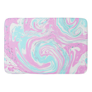Roze en Blauwgroen blauwe Snoep van katoen Badmat