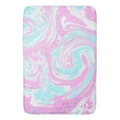 Roze en Blauwgroen blauwe Snoep van katoen Badmat (Voorkant Verticaal)