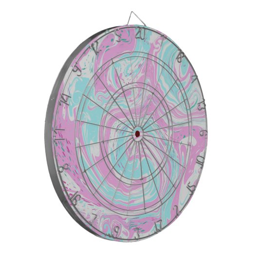 Roze en Blauwgroen blauwe Snoep van katoen Dartbord (Voorkant Links)