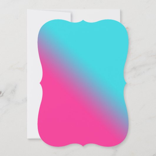 Roze en Blauwgroen Blauwe Zwemmen Bat Mitzvah Kaart (Achterkant)