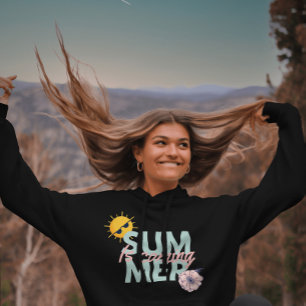  roze en Blauwgroen bloemzomer komt eraan Hoodie