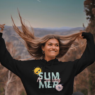 roze en Blauwgroen bloemzomer komt eraan Hoodie