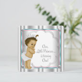 Roze en Blauwgroen Blue Princess 1e verjaardagsfee Kaart (Staand voorkant)