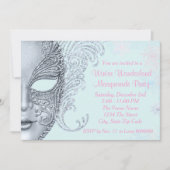 Roze en Blauwgroen Blue Winter Wonderland Party Kaart (Voorkant)